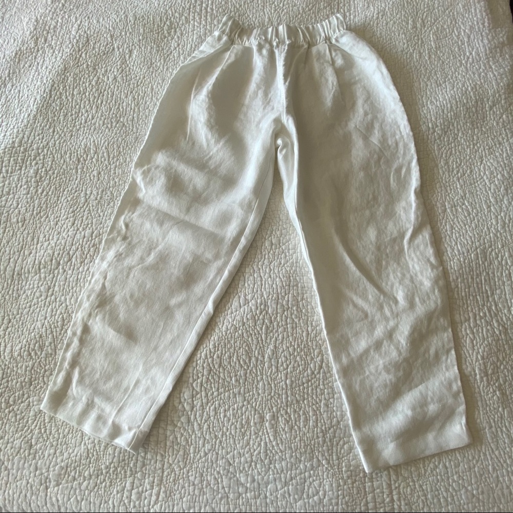 ES Andy Trouser Ivory Mid-weight Linen Small Short